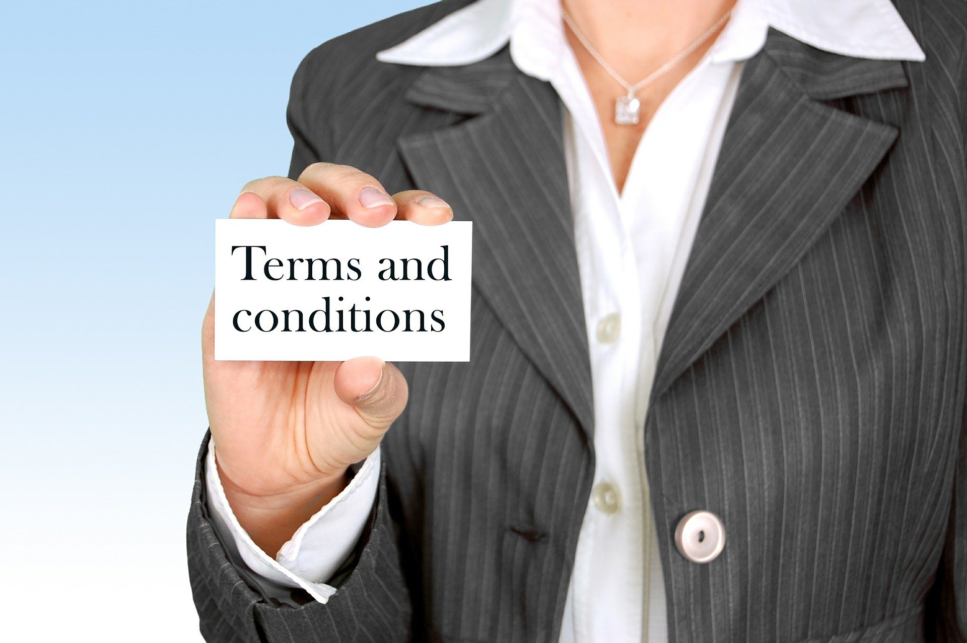 Terms and Conditions Page 